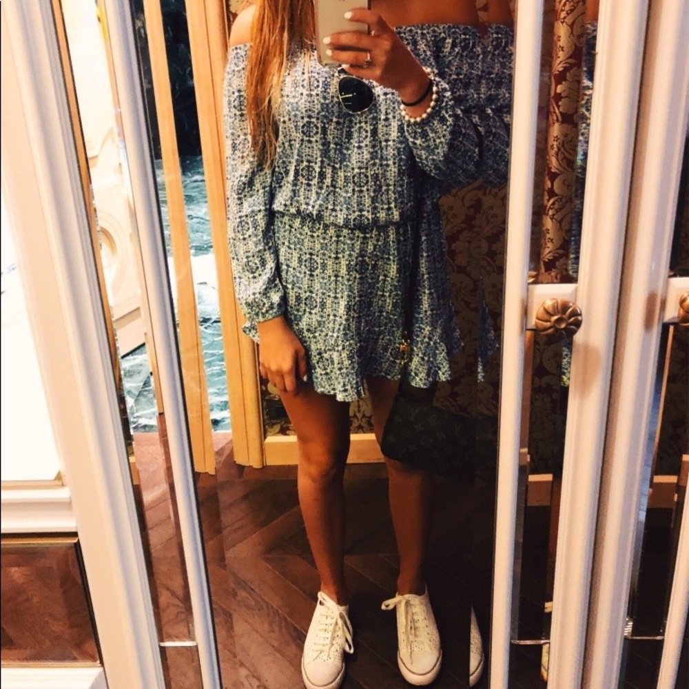 Soft Joie Blue Off-the-shoulder dress